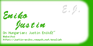 eniko justin business card